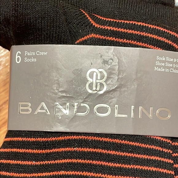 Bandolino Crew Socks. (6) Pair Assorted Black/Striped. NWT! - Picture 2 of 6